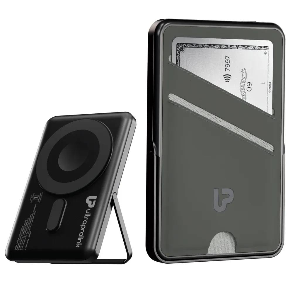 Ultra Prolink JuiceUp Swipe MagSafe 5K MAH PB w Stand & Wallet UM1128GRN