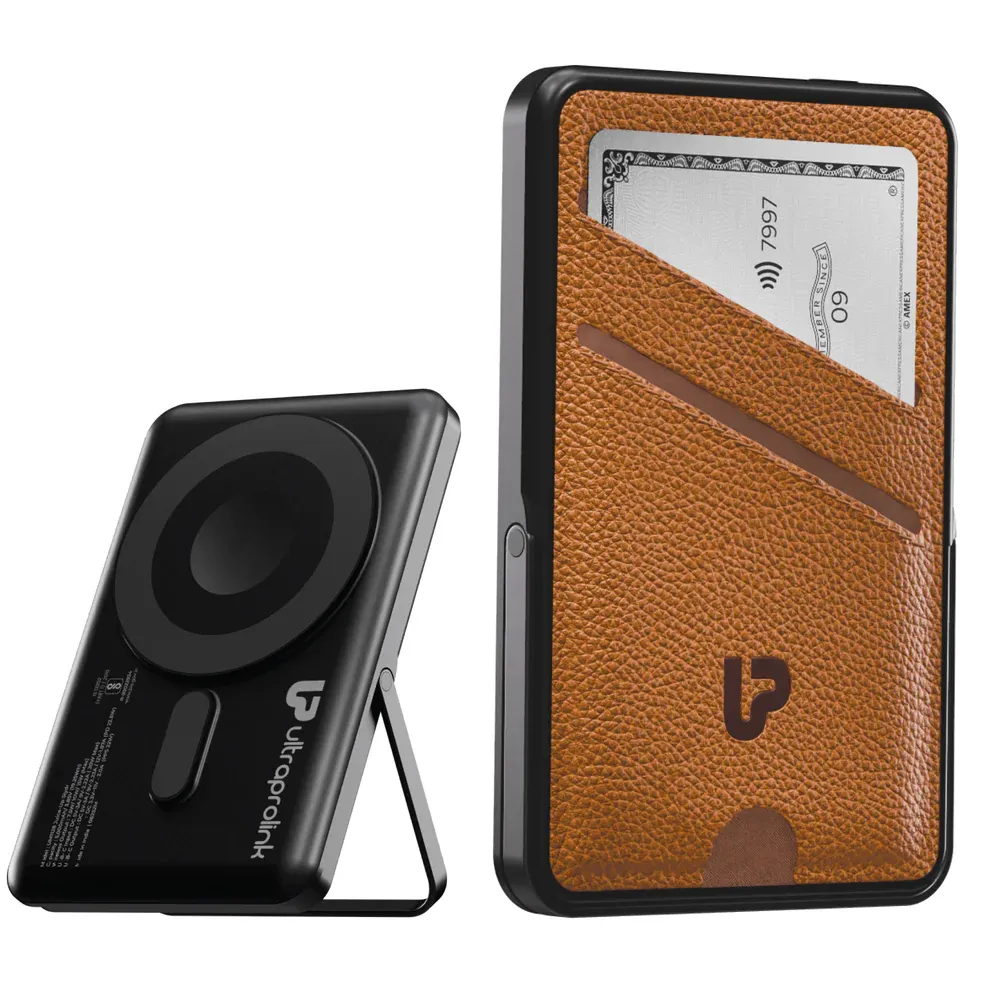 Ultra Prolink JuiceUp Swipe MagSafe 5K MAH PB w Stand & Wallet UM1128TAN