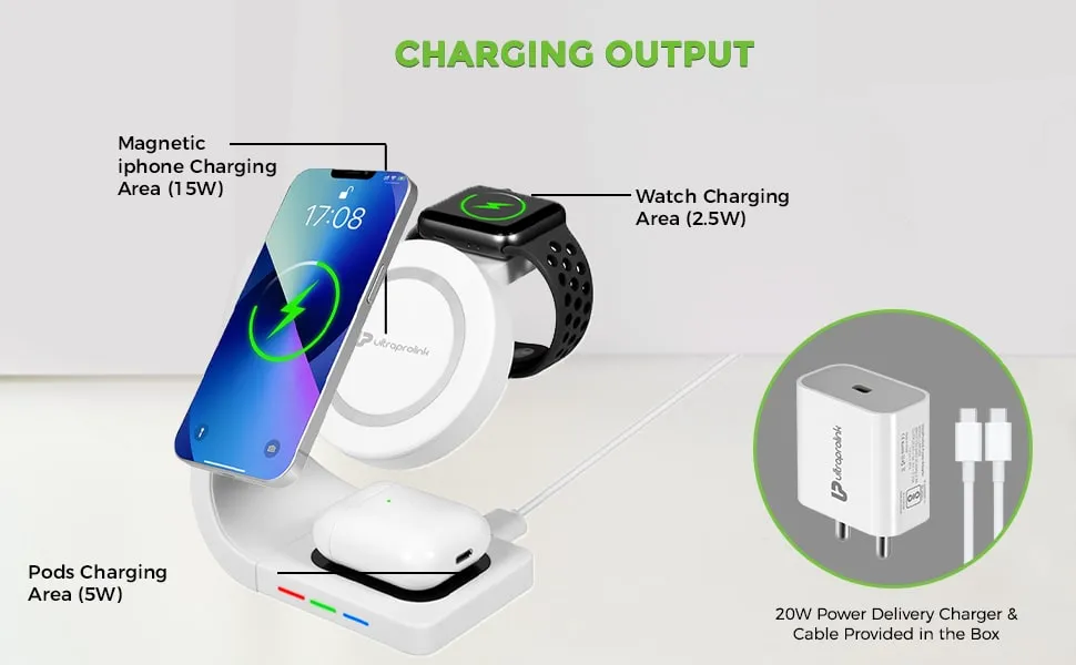 UltraProlink 4 in 1 Wireless Charging Dock 20W UM1006ZW overview 3