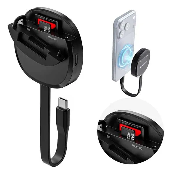 UltraProlink Mag-Vault Mag-Safe USB-C 3.2 SD & microSD Card Reader (UM1271)