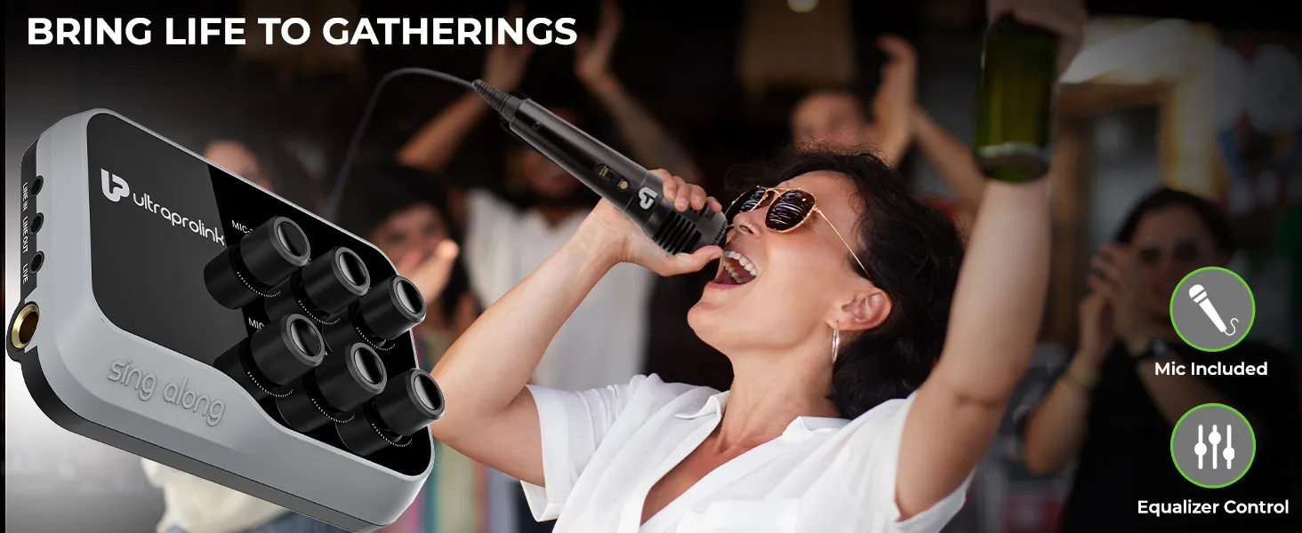 UltraProlink Sing Along Portable Bluetooth Karaoke Mixer overview 2