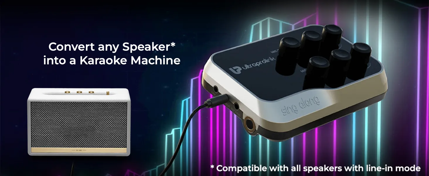 UltraProlink Sing Along Portable Bluetooth Karaoke Mixer overview 3