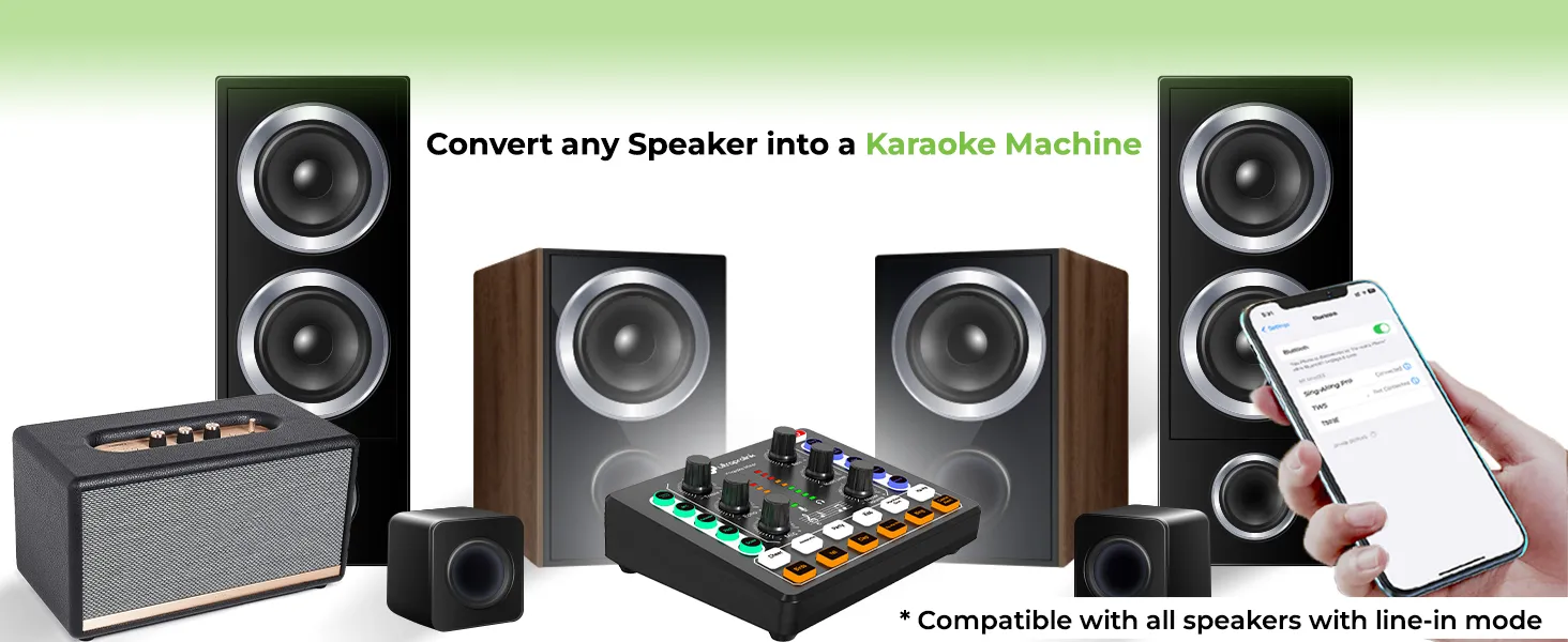UltraProlink Sing-Along PRO Portable Bluetooth Karaoke Mixer overview 6