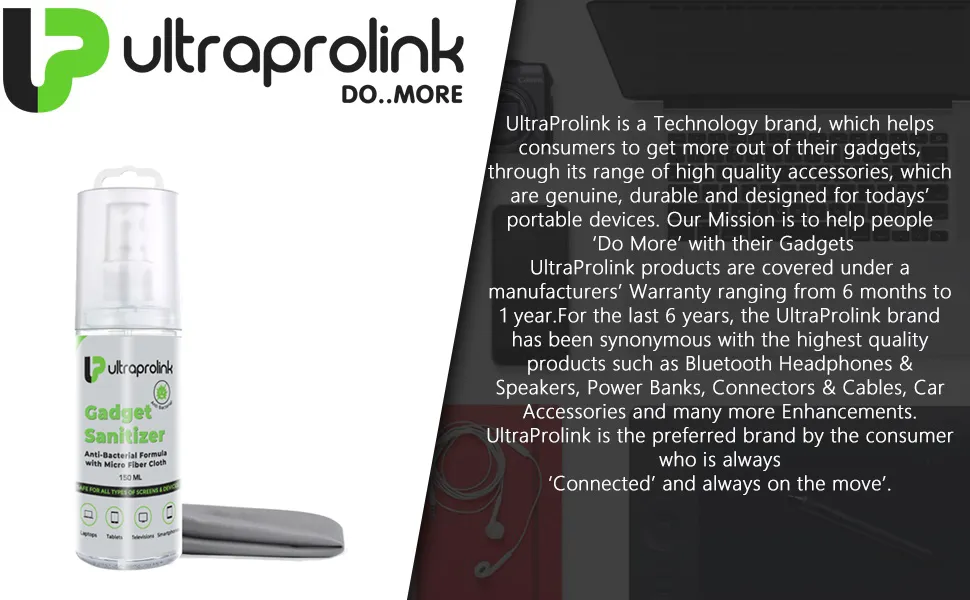 UltraProlink Universal Screen Cleaning & Sanitizer Kit - 150ml overview 4
