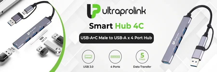 Ultraprolink Slimport 4C USB-C+A to USB-A x 4 Port Hub UL1205 overview 1