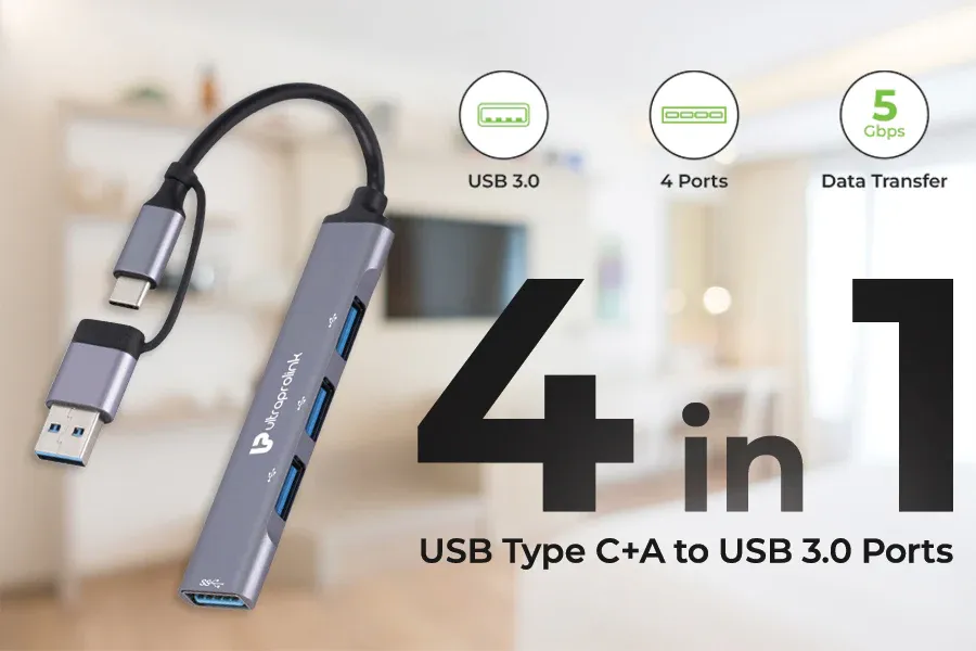 Ultraprolink Slimport 4C USB-C+A to USB-A x 4 Port Hub UL1205 overview 2