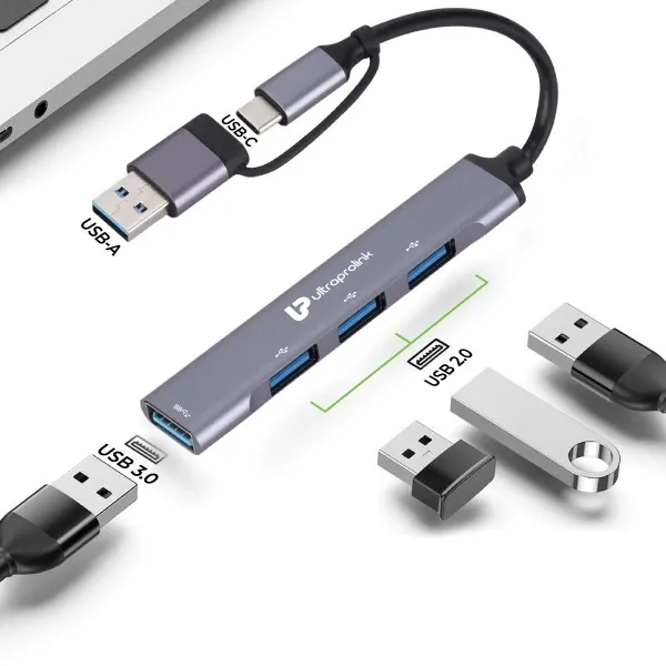 Ultraprolink Slimport 4C USB-C+A to USB-A x 4 Port Hub UL1205