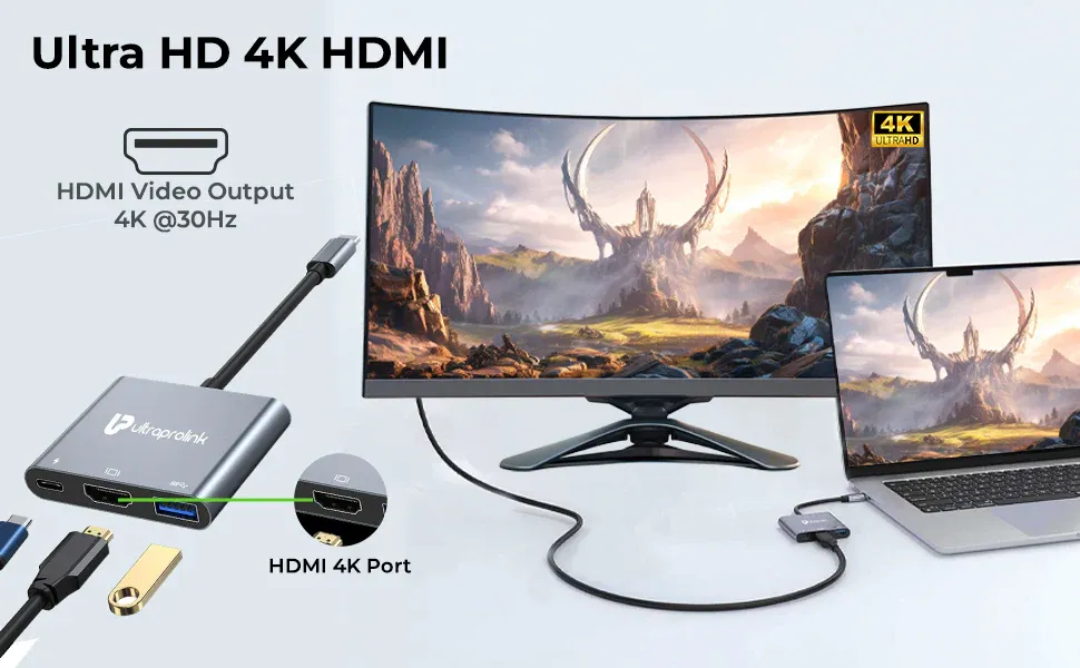 Ultraprolink Smart Hub 3 in 1 USB Type C UM1044 overview 2