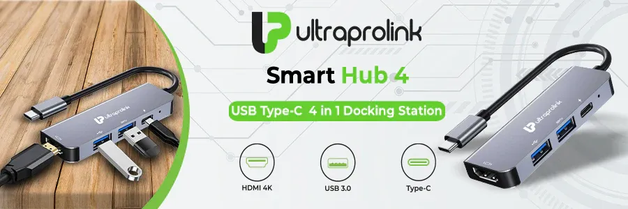 Ultraprolink Smart Hub 4 USB Type C 4 in 1 Docking Station UL1206 overview 1