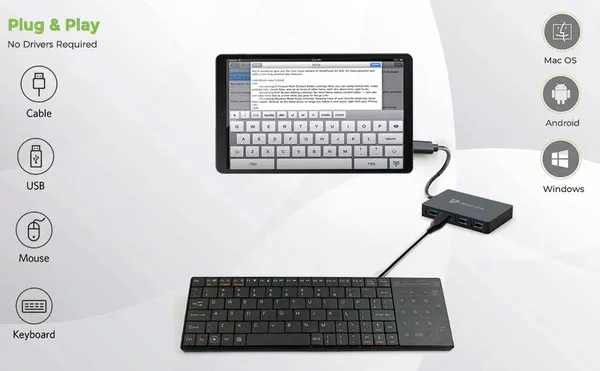 Ultraprolink iExpand USB Type C 3.1 (Gen 1) to USB-A 3.0 Hub 4 Port Expander UL1054 overview 5