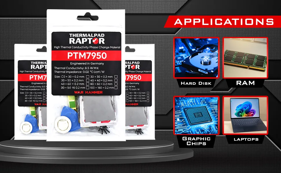 WAR HAMMER Raptor PTM7950 Phase Change GPU Thermal Pad overview 3