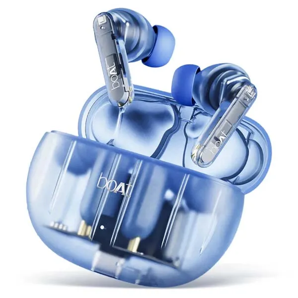 boAt Airdopes 191 ANC, 32dB ANC TWS Ear Buds Wireless Earphones with mic (Pellucid Blue)