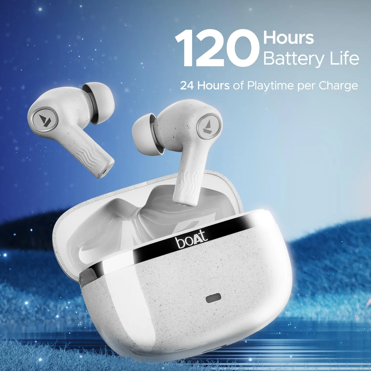boAt Nirvana Iris Truly Wireless in Ear Ear Buds w/Up to 32 dB Active Noise Cancellation (Crystal Black) overview 4