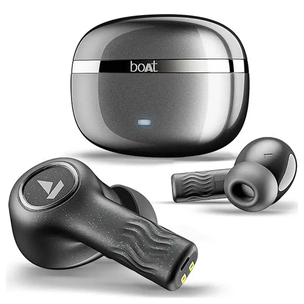 boAt Nirvana Iris Truly Wireless in Ear Ear Buds w/Up to 32 dB Active Noise Cancellation (Crystal Black)