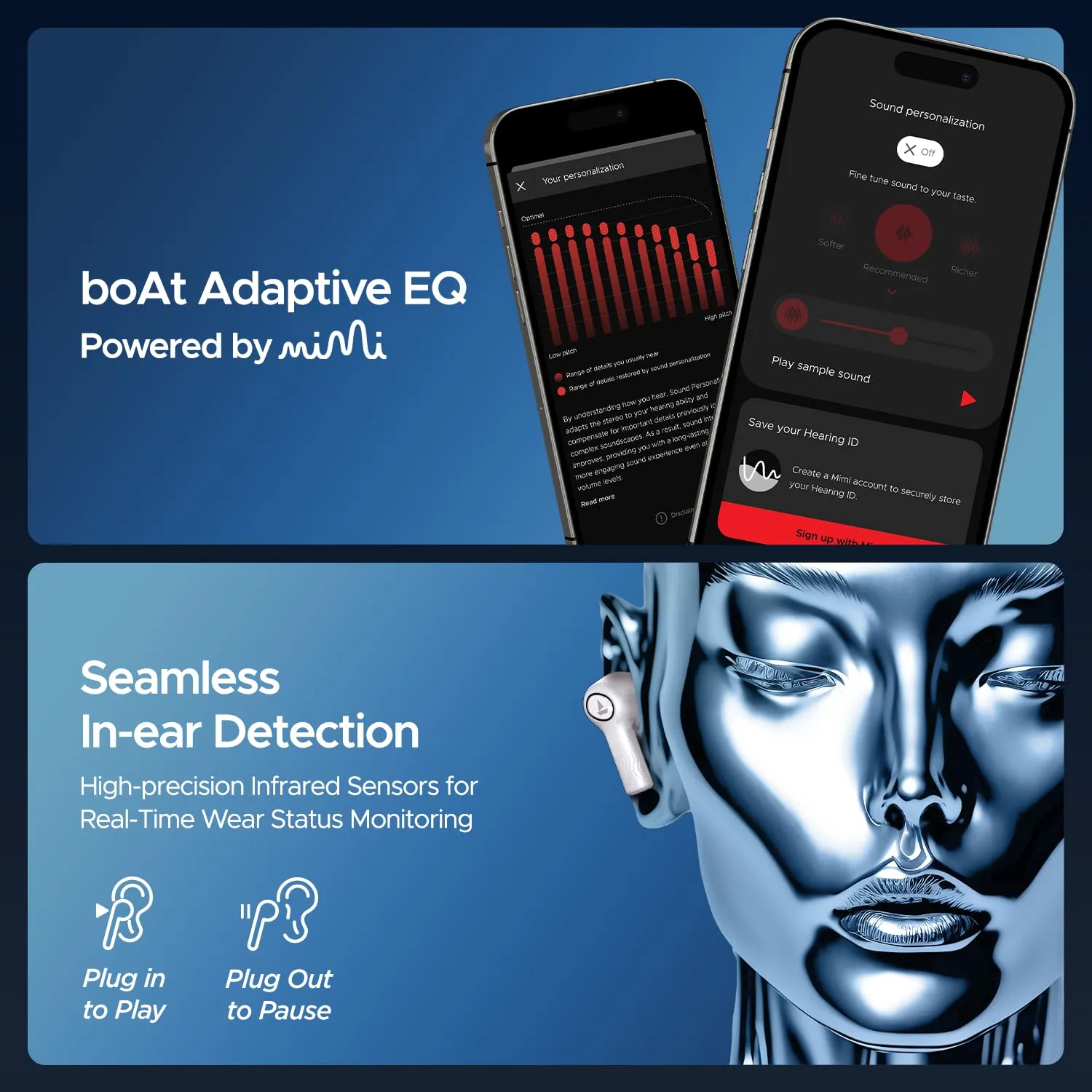 boAt Nirvana Iris Truly Wireless in Ear Ear Buds w/Up to 32 dB Active Noise Cancellation (Quartz White) overview 6