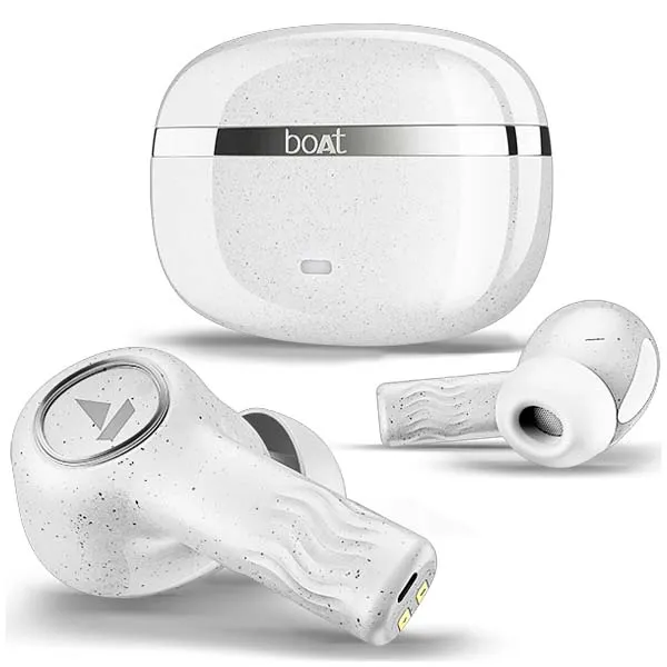 boAt Nirvana Iris Truly Wireless in Ear Ear Buds w/Up to 32 dB Active Noise Cancellation (Quartz White)