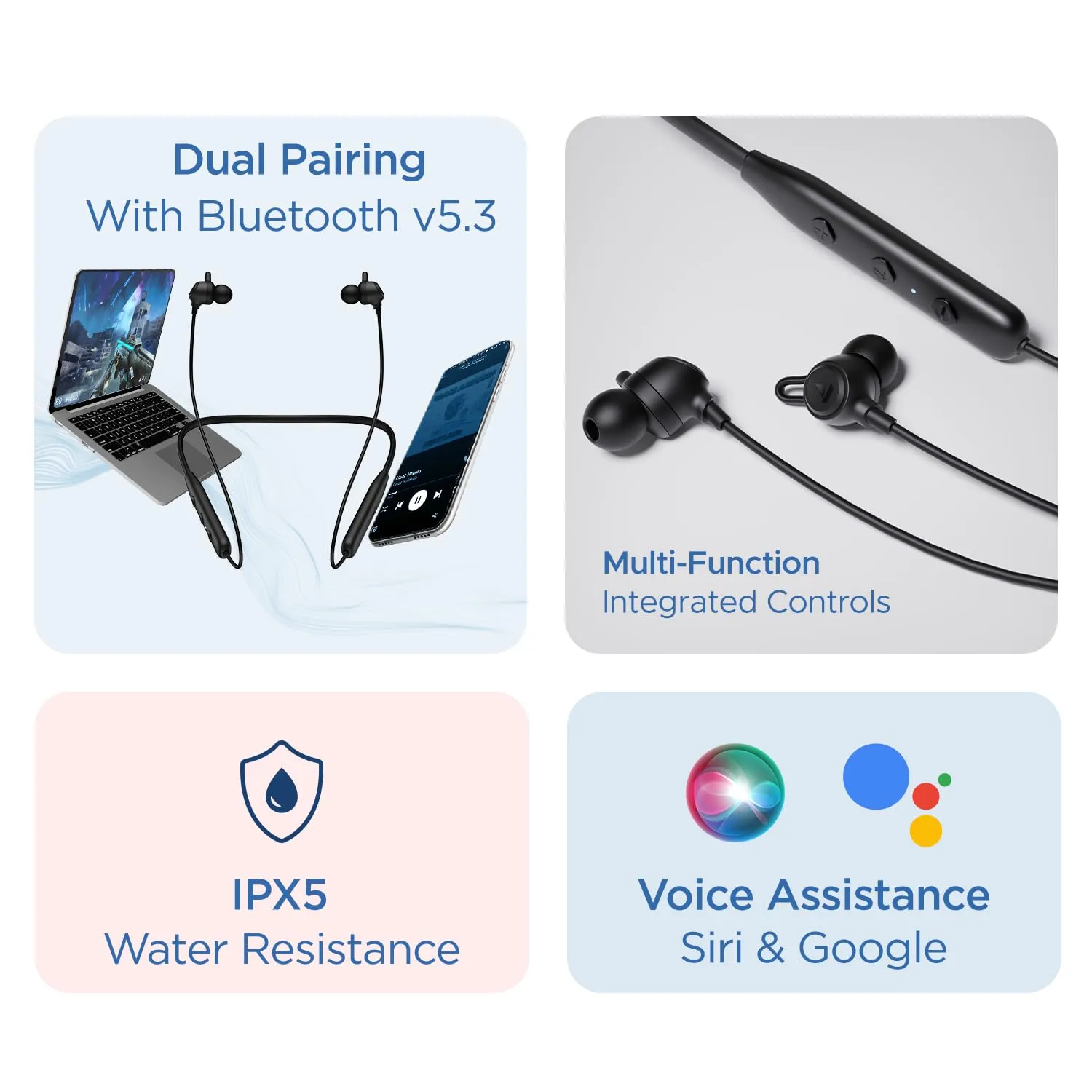 boAt Rockerz 109 Bluetooth Neckband with 40 hrs Playback,ENx Technology, Beast Mode (60ms), Magnetic Buds, Dual Pairing, ASAP Charge, IPX5 Water Resistance (Fern Green) overview 2
