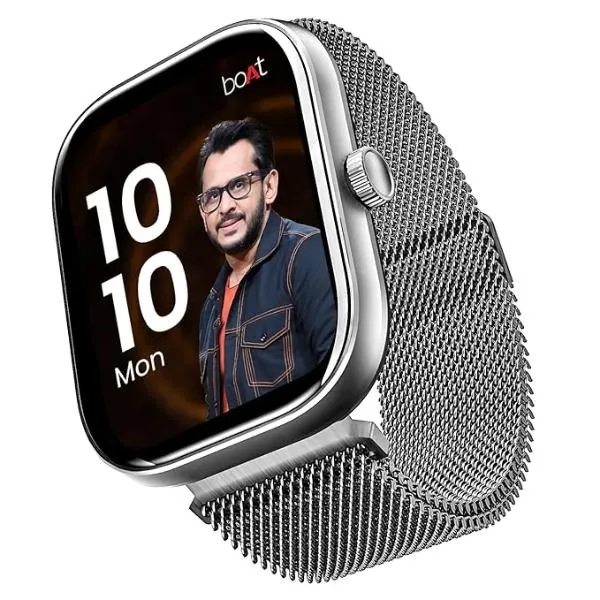 boAt Wave Sigma w/ 2.01″ (5.1 cm) HD Display Smart Watch (Silver Metal)