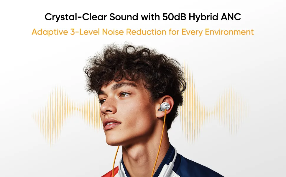 realme Buds Wireless 5 ANC in Ear Bluetooth Neckband Earphone,50dB ANC, 13.6mm Dynamic Bass Driver,360° Spatial Audio,45ms Low Latency,Upto 38hrs Playback,IP55 Rating,Dual Device Connection (Midnight Black) overview 2