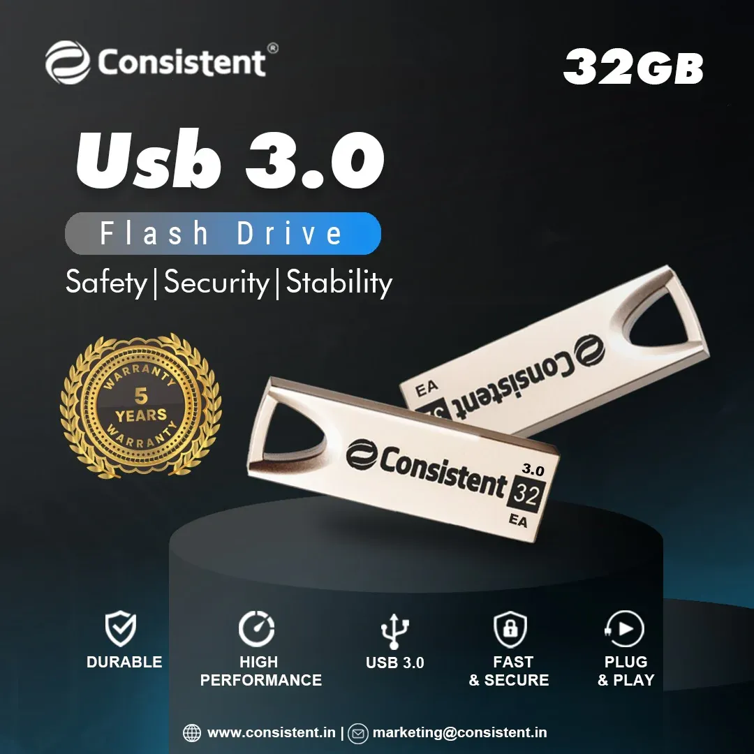 Consistent Pen Drive 32GB 3.0 (Grey) 5 year Warranty overview 1