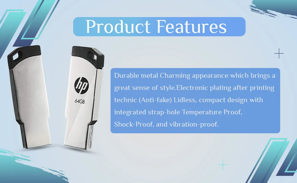HP V236w 64GB Pen Drive (Silver) overview 2