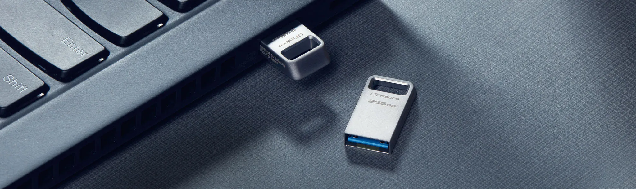 Kingston 256GB DataTraveler Micro USB Flash Drive (Silver) overview 1