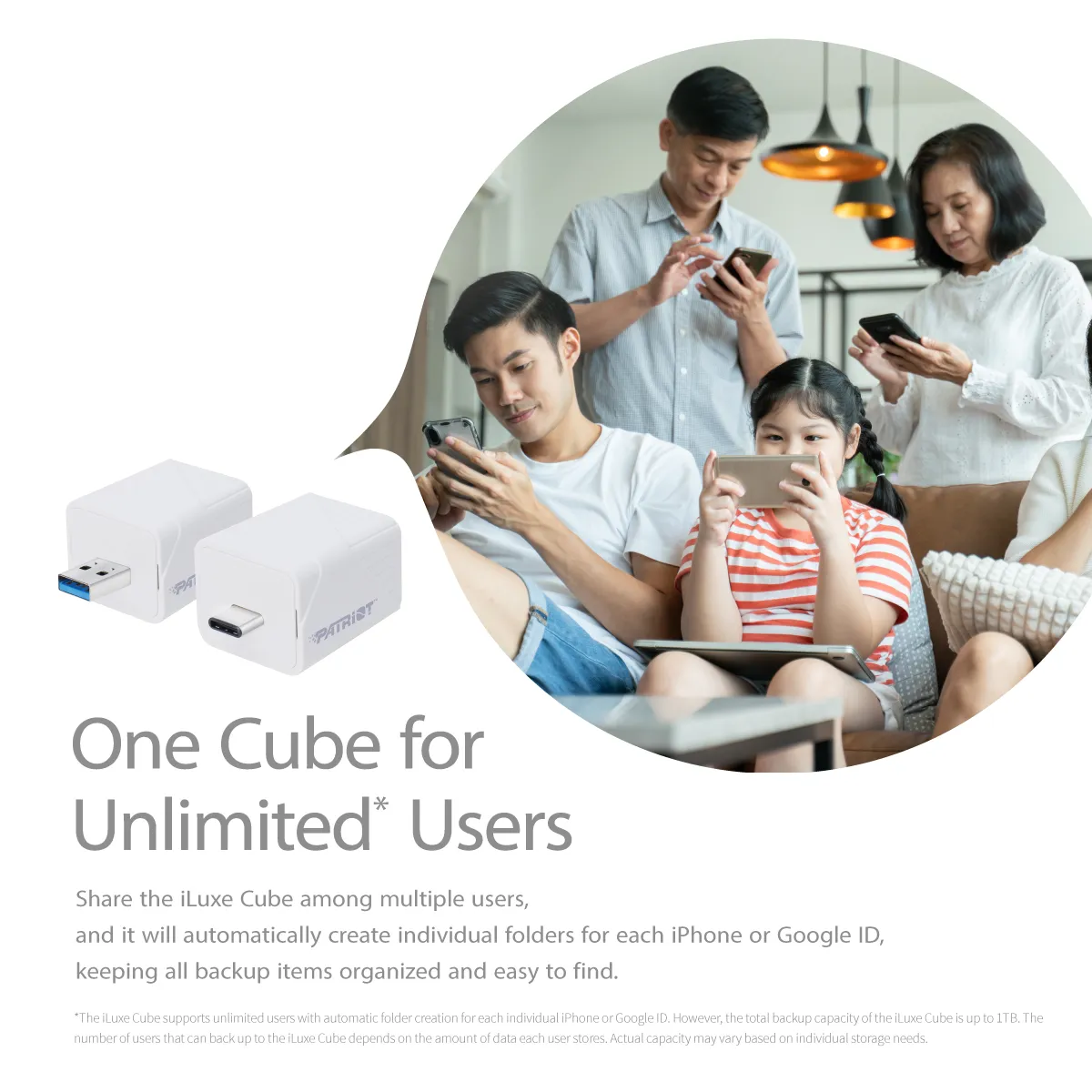 Patriot iLuxe Cube 256GB USB Type-C Flash Drive (PI256GCUW30C,White) overview 2