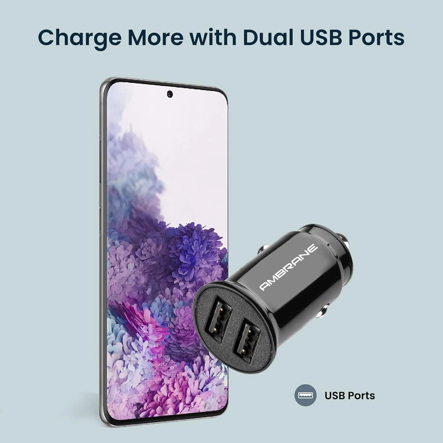 Ambrane ACC-56 Car Charger - Black overview 1