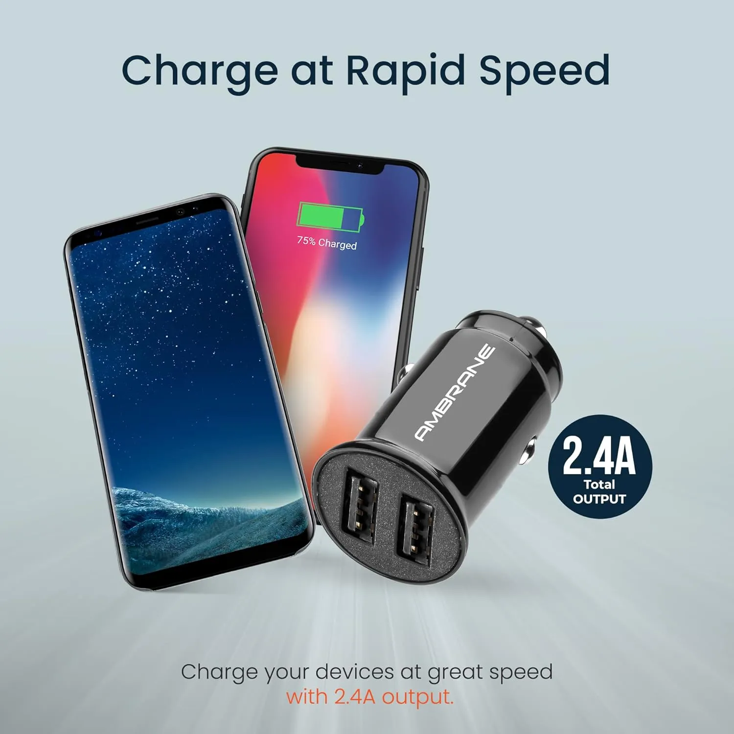 Ambrane ACC-56 Car Charger - Black overview 2