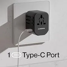 Ambrane ATA-01 4 in 1 Universal Travel Adapter - Black overview 10