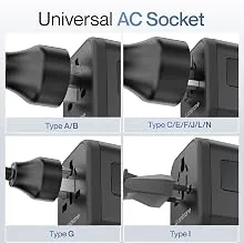 Ambrane ATA-01 4 in 1 Universal Travel Adapter - Black overview 6
