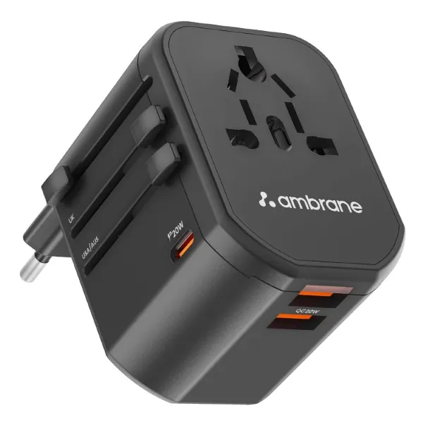 Ambrane ATA-01 4 in 1 Universal Travel Adapter - Black