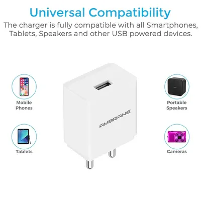 Ambrane AWC-47 Type C Wall Charger - White overview 3