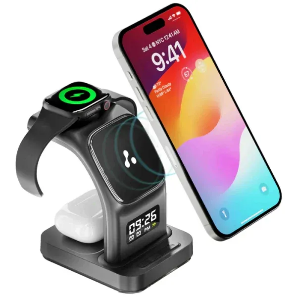 Ambrane Aerosync Trio Wireless Charger - Black