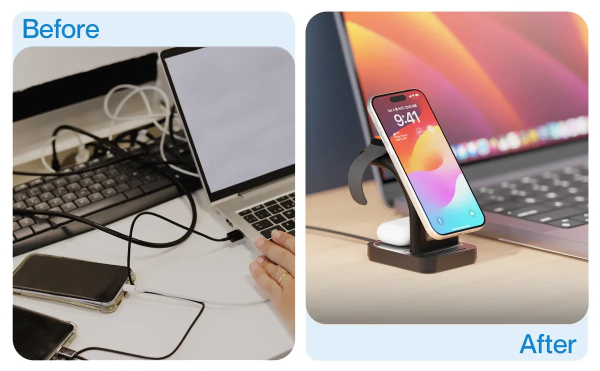 Ambrane Aerosync Trio Wireless Charger - White overview 1