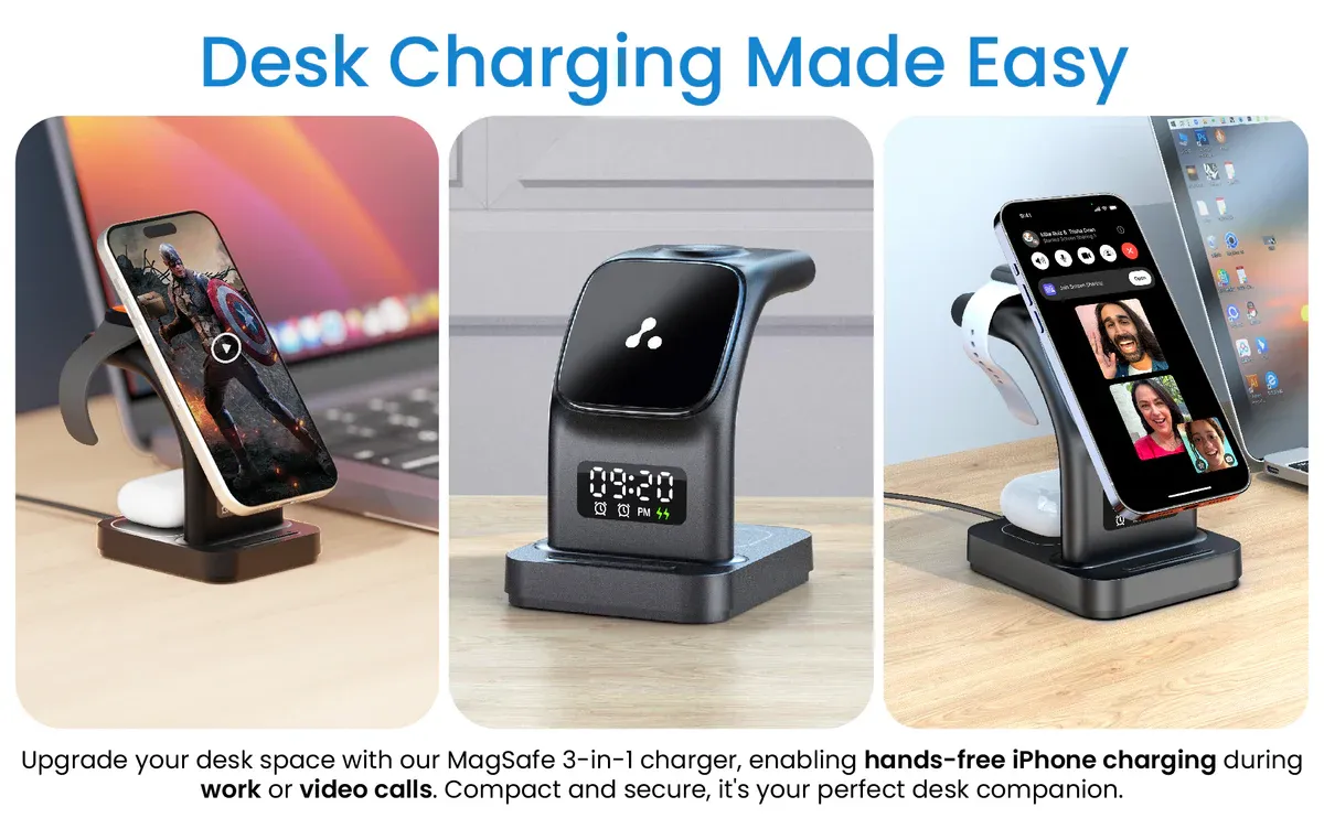 Ambrane Aerosync Trio Wireless Charger - White overview 4