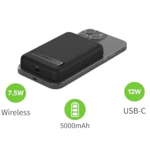 Belkin BoostCharge Magnetic Wireless Power Bank with Stand (5000mAh, White) overview 4