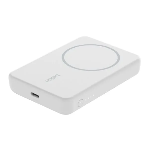 Belkin BoostCharge Magnetic Wireless Power Bank with Stand (5000mAh, White)