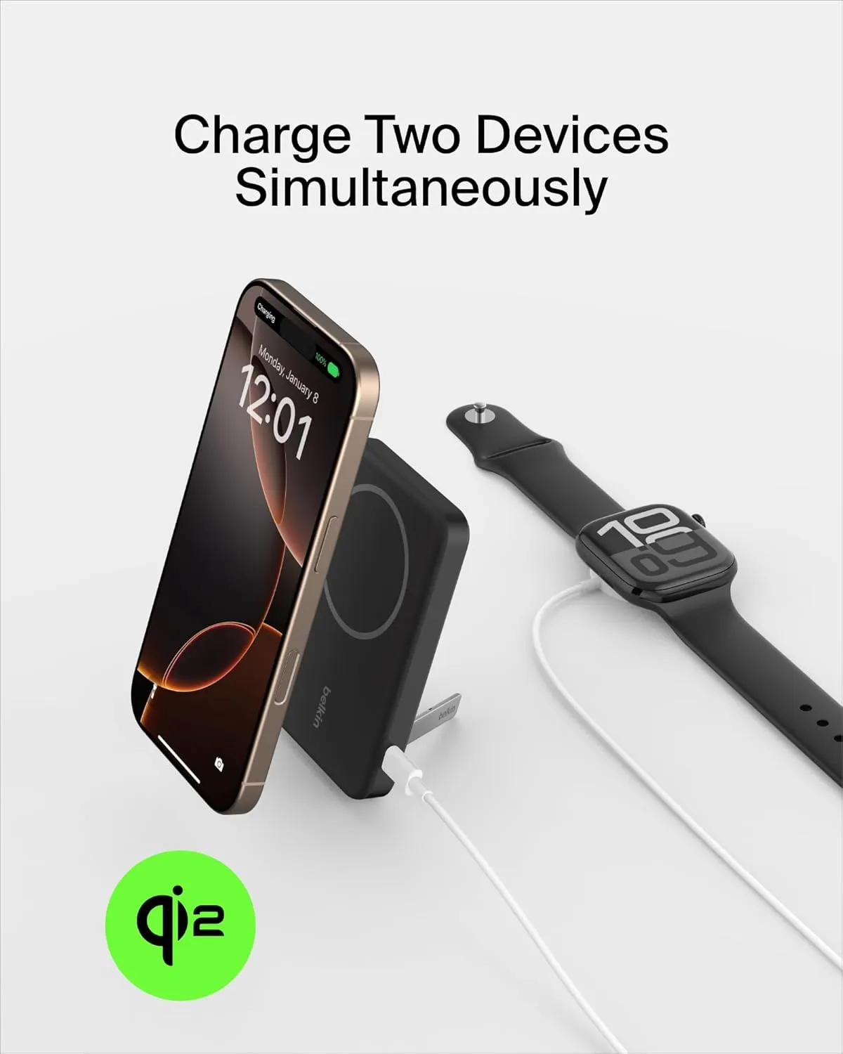 Belkin BoostCharge Pro Qi2 5000mAH Magsafe Wireless Power Bank (Black) overview 2