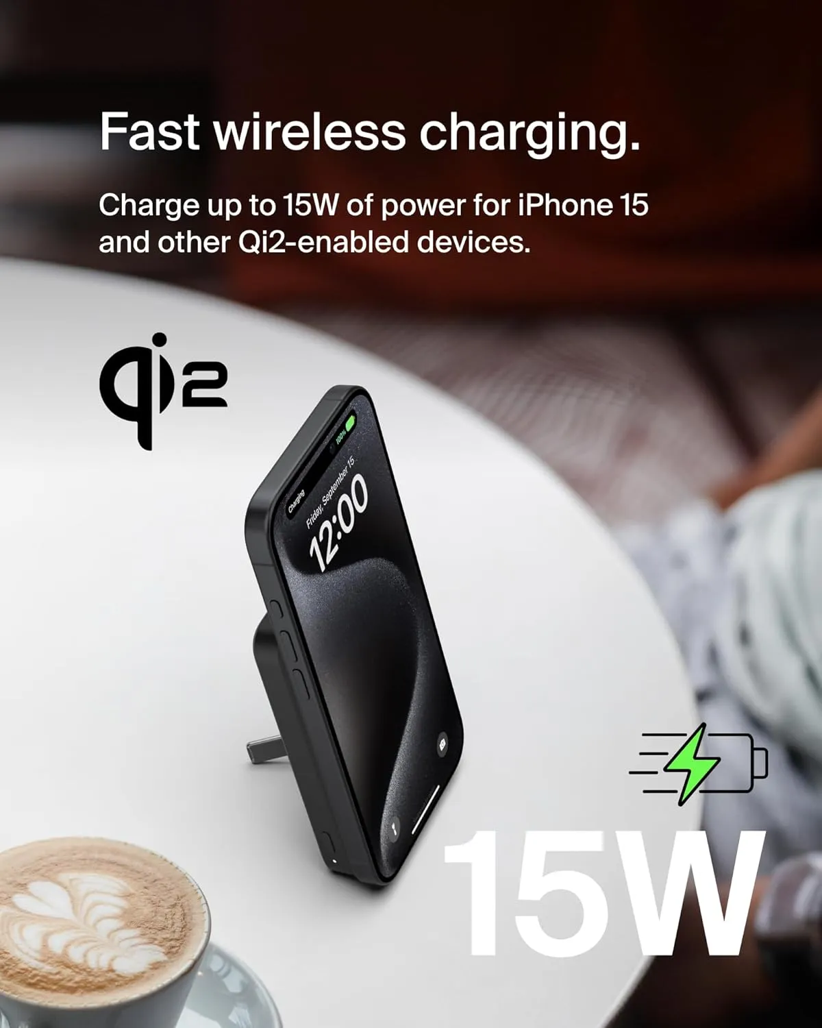 Belkin BoostCharge Pro Qi2 5000mAH Magsafe Wireless Power Bank (Black) overview 3