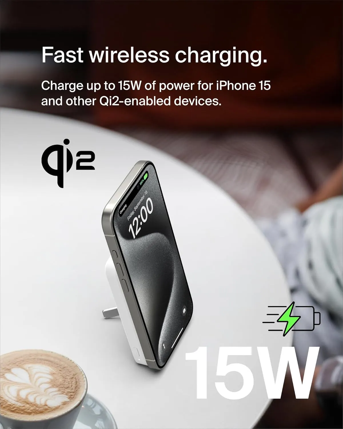 Belkin BoostCharge Pro Qi2 5000mAH Magsafe Wireless Power Bank (White) overview 3