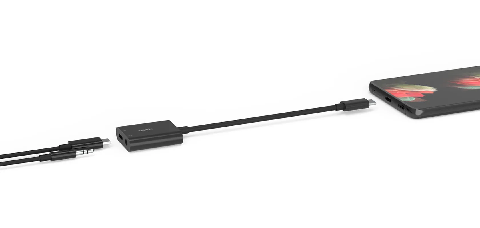 Belkin RockStar 3.5mm Audio + USB-C Charge Adapter overview 2