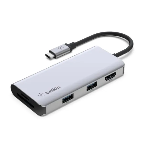 Belkin USB C Hub, 5-in-1 Multiport Adapter Dock