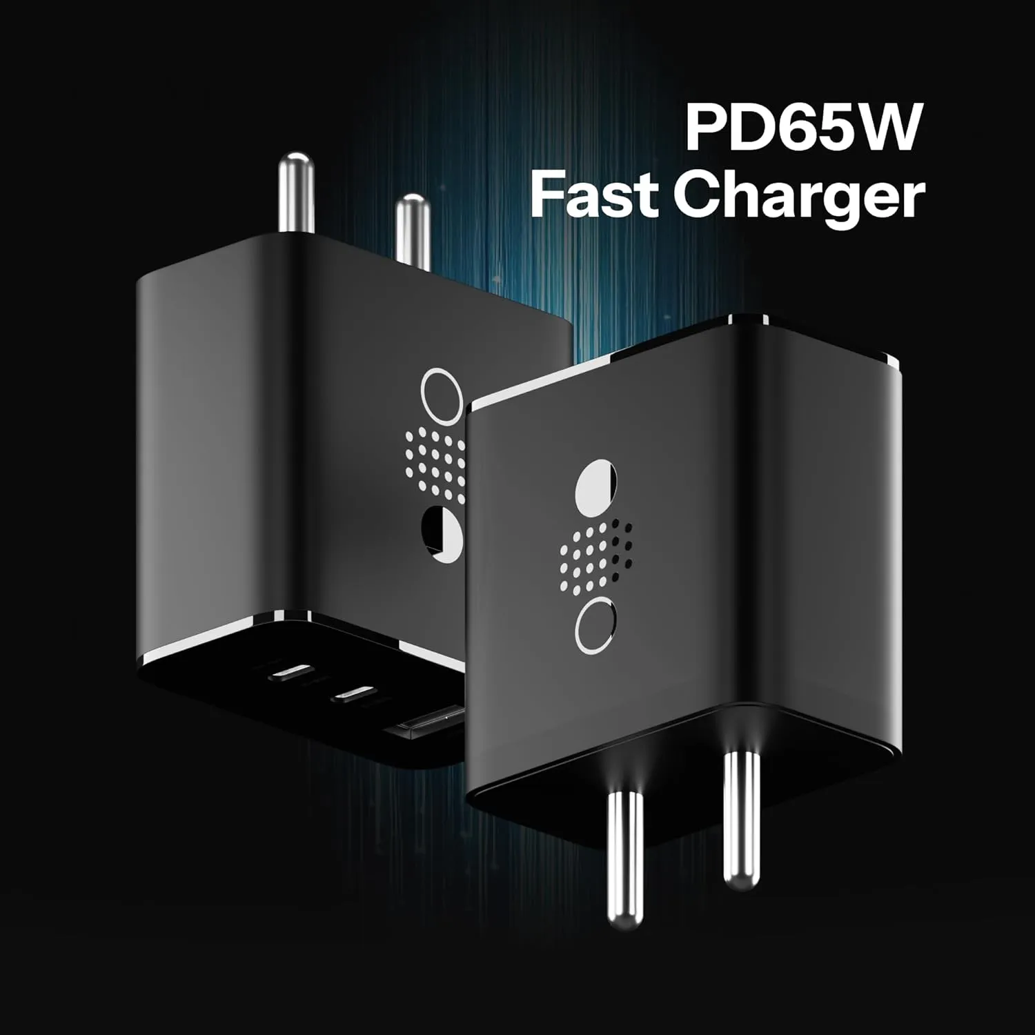 CMF by Nothing C332 65W Type A and Type C 3-Port Fast Charger (Adapter Only, GaN Technology, Dark Grey) overview 1