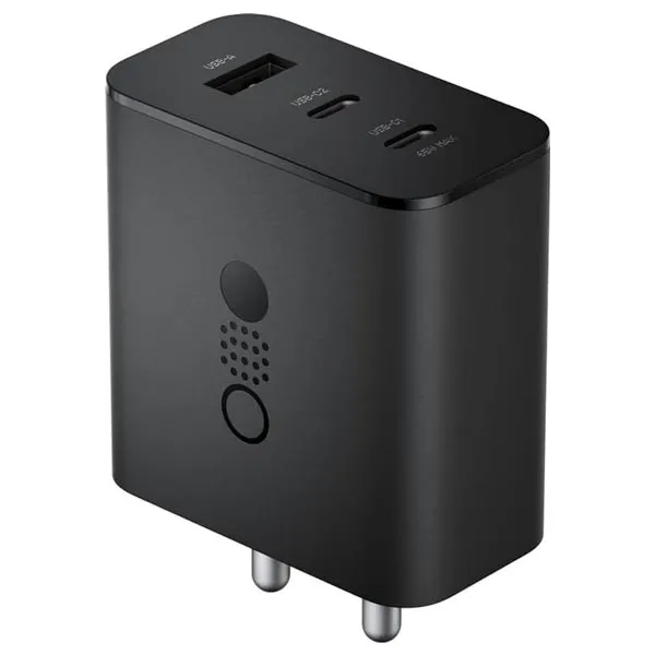 CMF by Nothing C332 65W Type A and Type C 3-Port Fast Charger (Adapter Only, GaN Technology, Dark Grey)