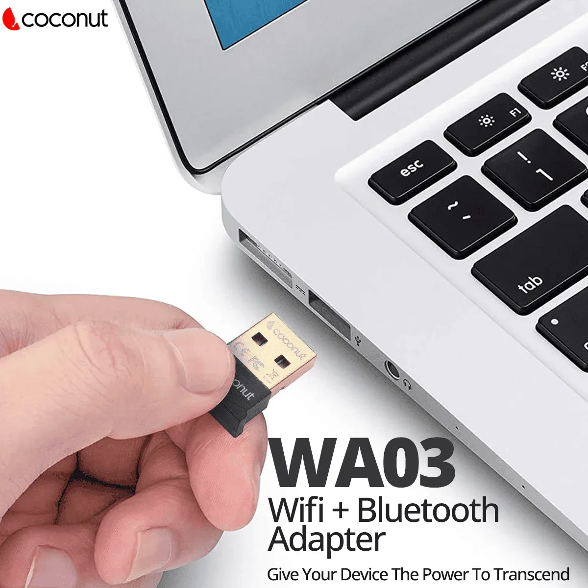 Coconut WA03 Bluetooth Adapter, Bluetooth ver5.0, Gold Plated Range upto 10M, Bluetooth 5.0 version, BT adapter, Top Notch Chipset, Gold Plated Connector overview 1