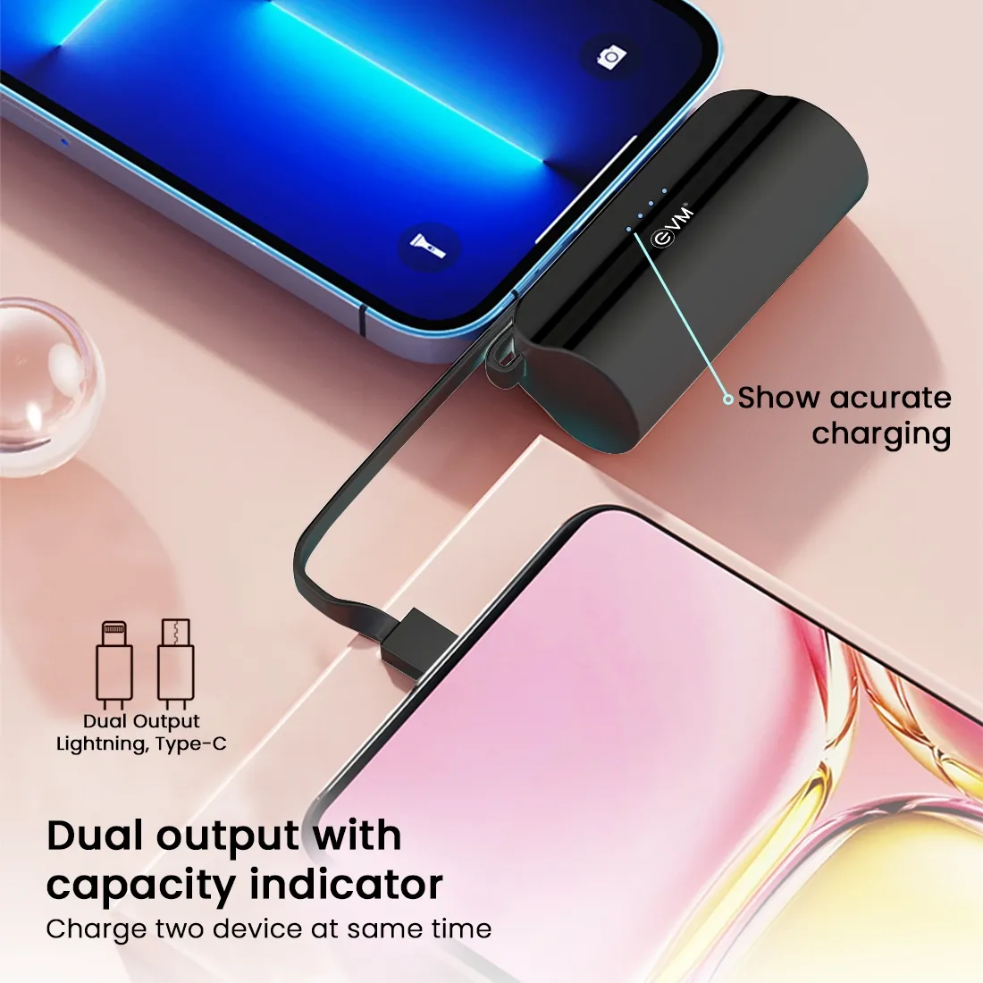 EVM ENLITE L 5000MAH Power Bank, Black overview 3