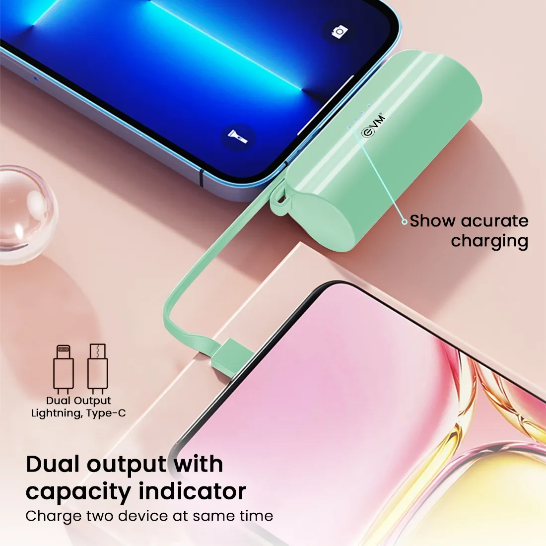 EVM ENLITE L 5000MAH Power Bank, Green overview 3