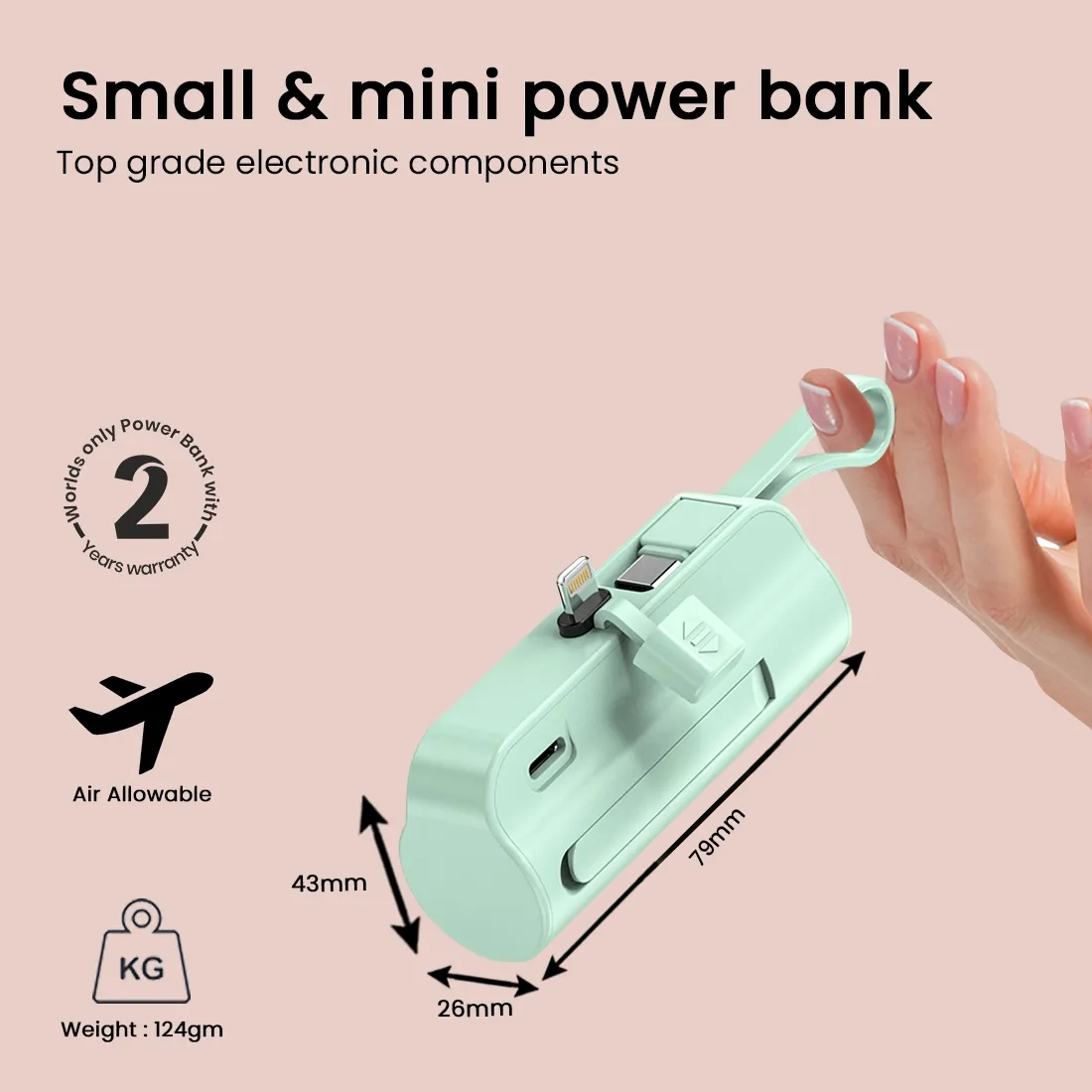 EVM ENLITE L 5000MAH Power Bank, Green overview 4