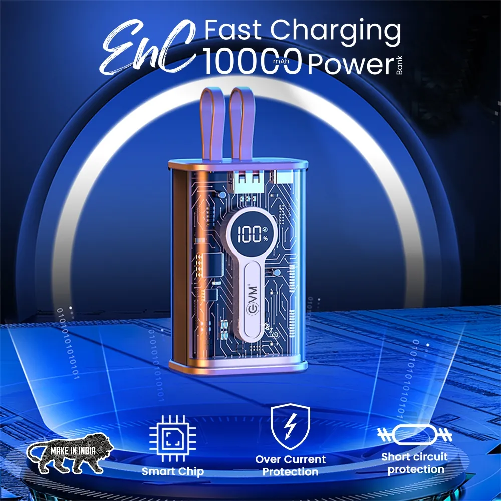 EVM EnC Power Bank 10000mAh 25W fast charging overview 1
